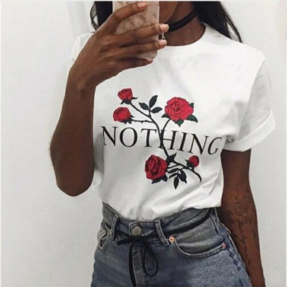 Print flower t shirt